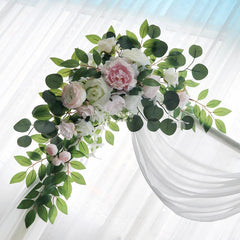 Simulation Rose Eucalyptus Arch Flower Forestry Outdoor Wedding Signing Table Corner Flower