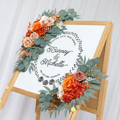 Simulated floral wedding welcome sign decoration corner flower props