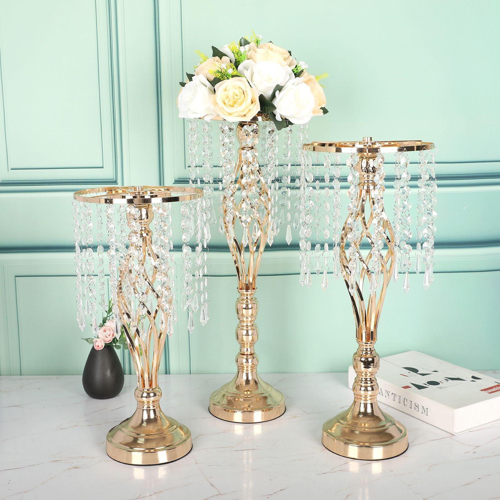 Metal Iron Art Crystal Acrylic Beaded Dining Table Decoration