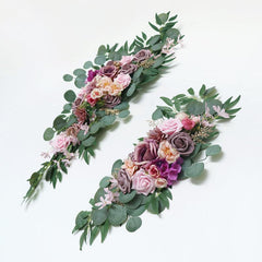 Pink Purple Rose Roses Wedding Arch Hanging Corner Floral Decor