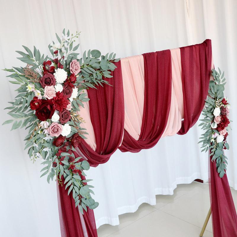 Claret Lotus Root pink Wedding Arch Hanging Corner Floral Decor