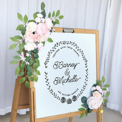 Wedding Arch Flower Imitation Pink Champagne Rose Welcome Sign Wedding Party