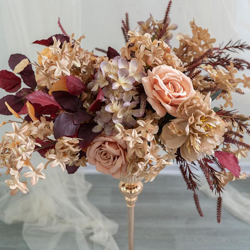 New Autumn Caramel Color Wedding Background Simulation Set Flower Art