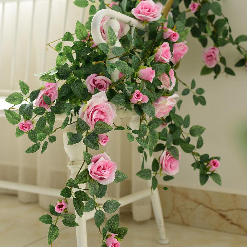 Simulated rose wall hanging rattan false decoration indoor