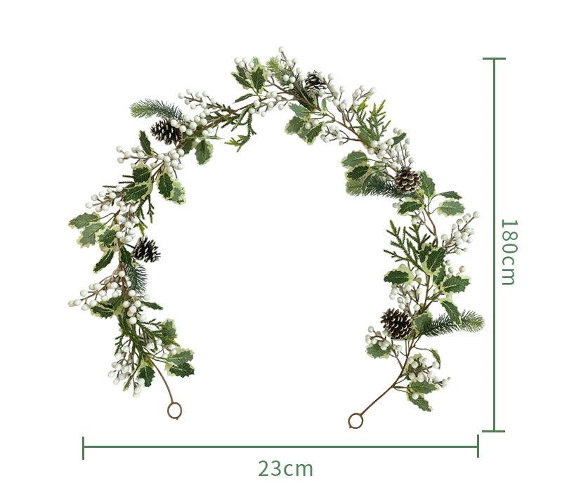 Simulation Christmas Rattan Pine Needles Red Pine Cones Pine Cones Indoor Greenery Decoration Wall Hangings