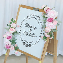 Simulated Rose Art Wedding Welcome Sign Decorative Corner Flower Props