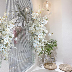 Wedding Wall Hanging Phalaenopsis and Sky Star Finished Background Decoration（Excluding Iron Frame&Scarf）
