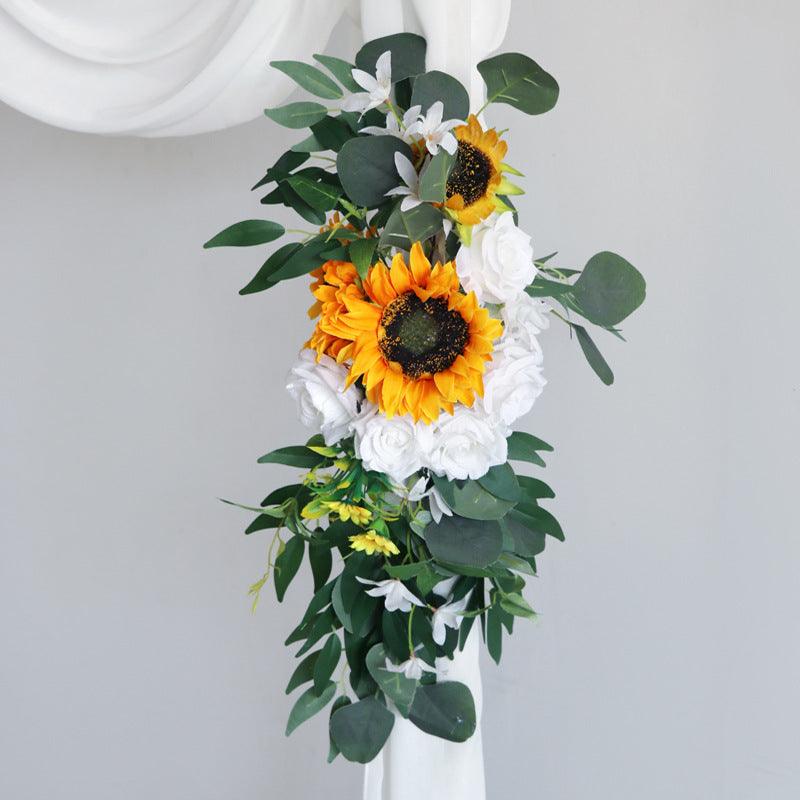 Simulation Sunflower Wedding Hanging Corner Floral Decor