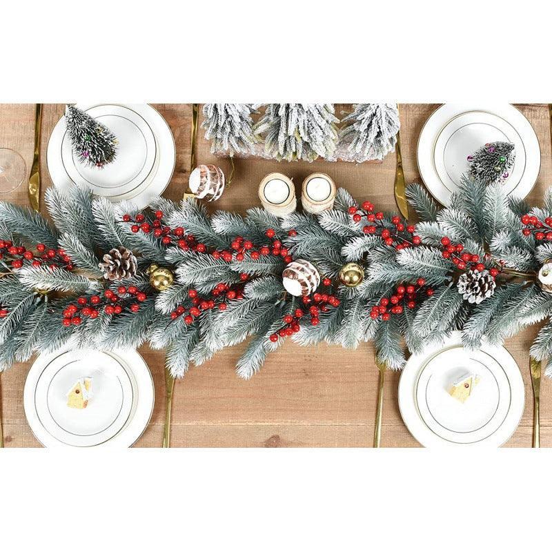 Christmas PE leaves encrypted Christmas rattan Simulation Christmas tree rattan leaves pine needles DIY Christmas decorations - Uflower