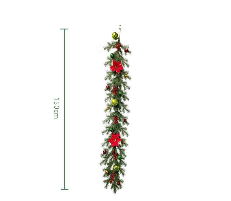 Simulation Pine Needle RattanChristmas FlowersColour BallsBellsIndoor DecorationArtificial Pine Needle Rattan - Uflower