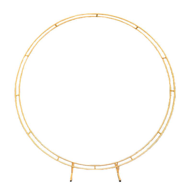 Gold plated iron circular arch background wedding props