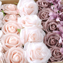 Simulation flowers PE roses boxed flower head with rod Diy home bouquet wedding birthday gift