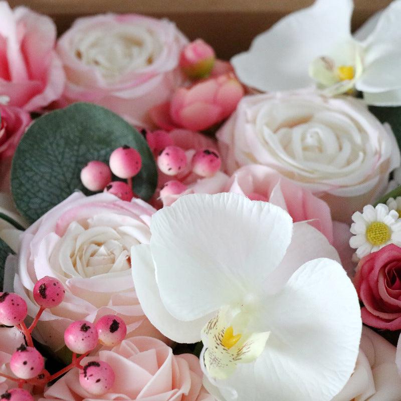 Simulation Boxed Flowers European Wedding Bridal Bouquet Diy Birthday Valentine's Day Gift Flower Box