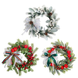 Simulation Pine Needle Wreath Christmas Flowers Money Leaves Greenery Wall Hanging Indoor Decoration