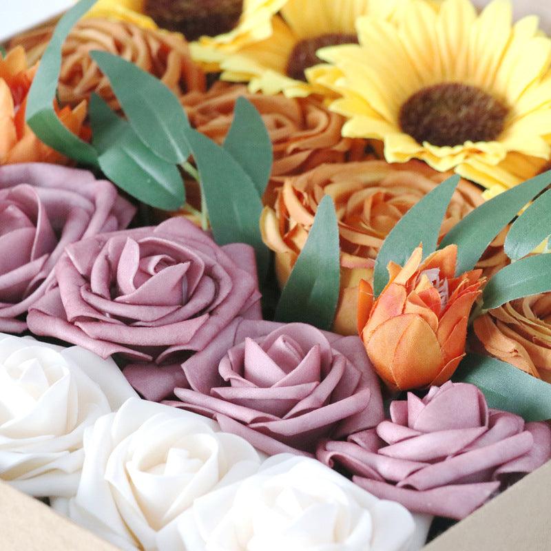 Simulation Flower Box Wedding Festivals Handmade Gift Box Flower Western Wedding Diy Bridal Clutch