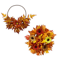 Simulated maple leaf wreath Halloween atmosphere decoration