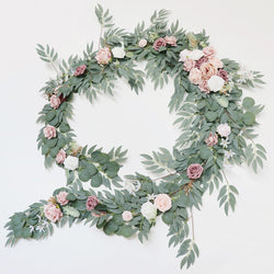 Long bean paste powder rose vine wedding simulation table flower decoration