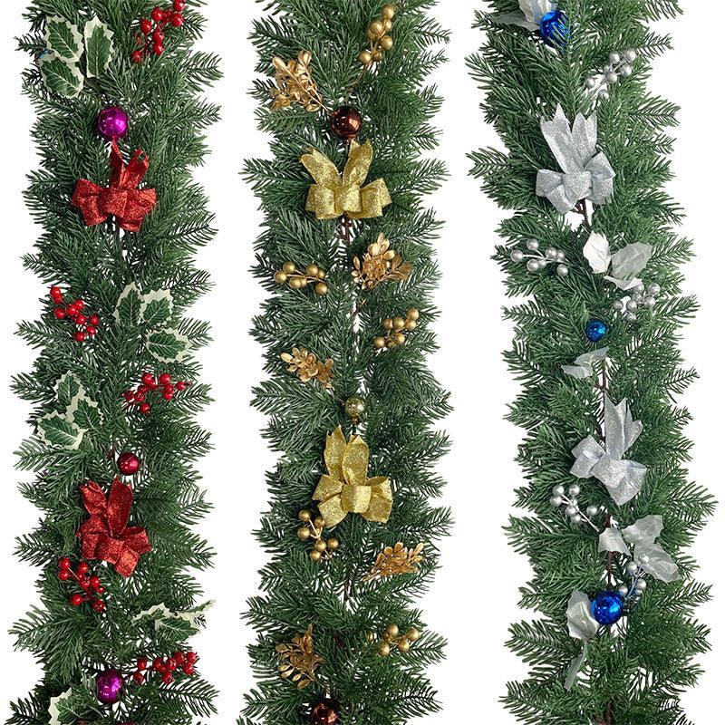 Christmas Pine Needles Rattan Christmas Encrypted Pine Needles Colourful Balls Festive Atmosphere Indoor Decoration - Uflower