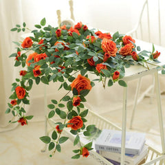 Simulated rose wall hanging rattan false decoration indoor