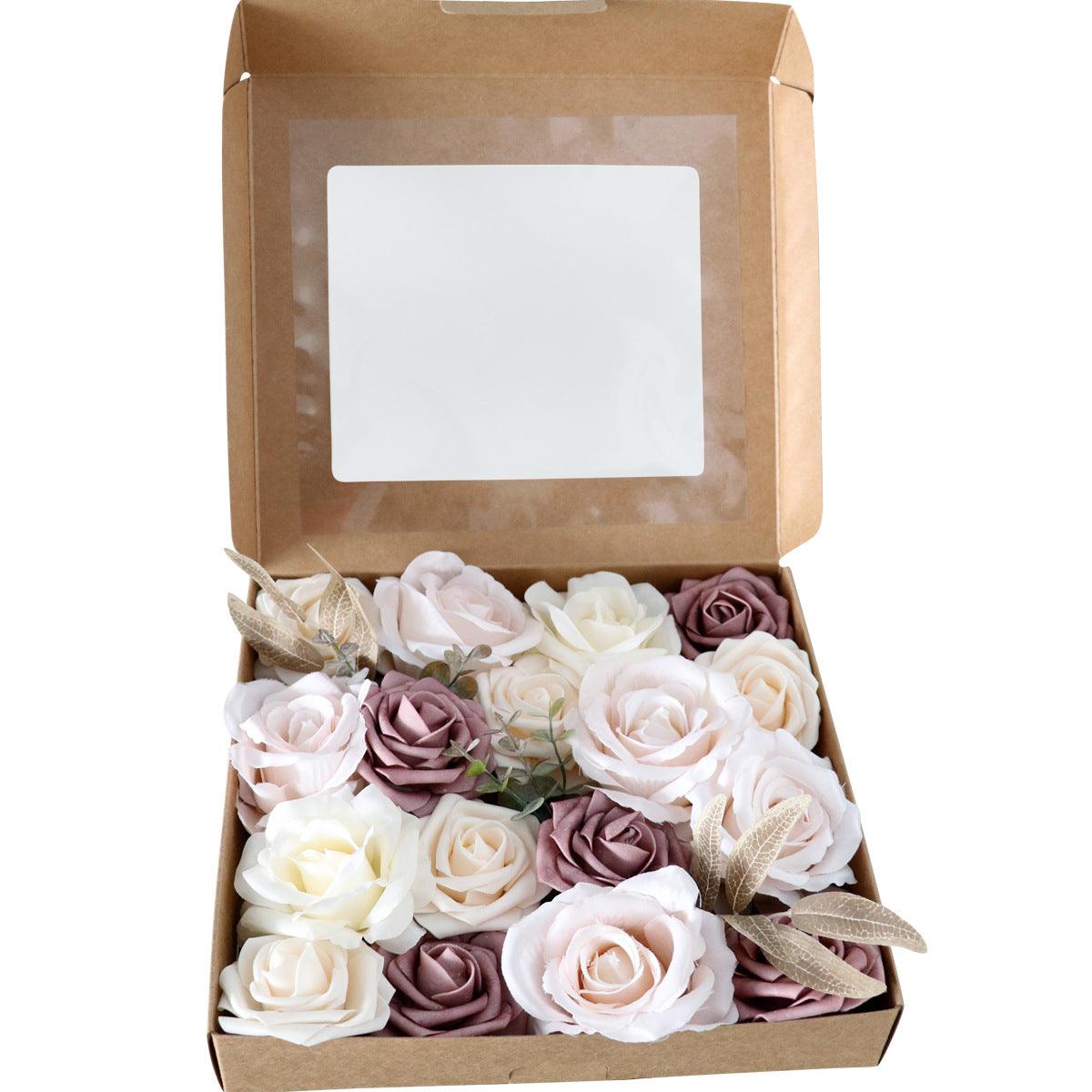 New simulation flower box Valentine's Day gift box flowers wedding bride hand bouquet DIY home bouquet