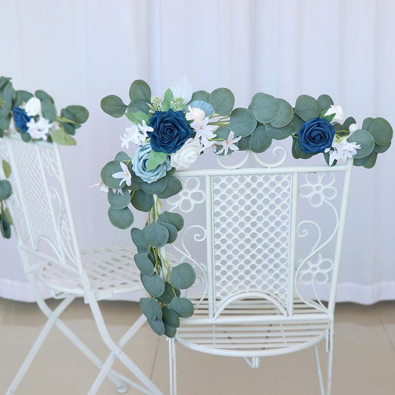 Simulated flower Eucalyptus rattan chair back flower wedding chair back flower decoration