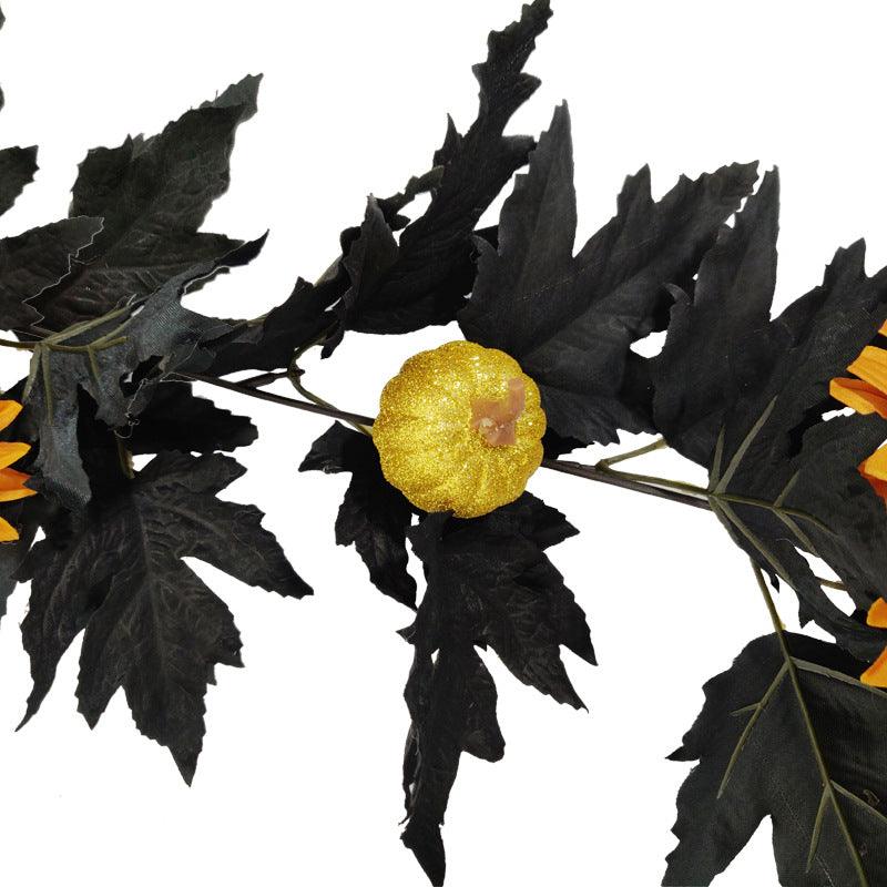 Simulated Halloween Maple Leaf Vine Black Home Decoration