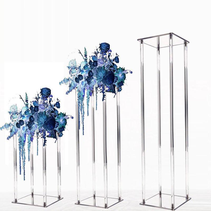 Acrylic flower rack transparent square wedding props