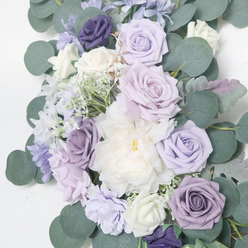 Purple Rose Wedding Arch Corner Flower Decor