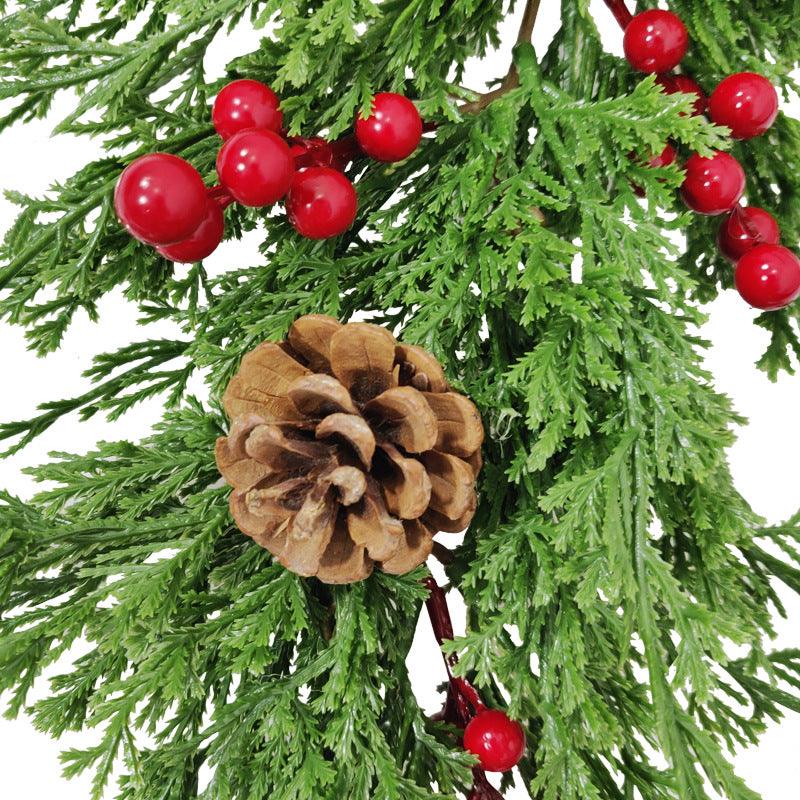 Simulation Christmas Door Decorations European and American Home Wall Decorations Greenery Pine Needle Christmas Hanging