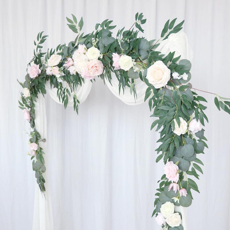 Wedding Stripe Pink Champagne Table Flower Forest Outdoor Simulation Vine Decoration