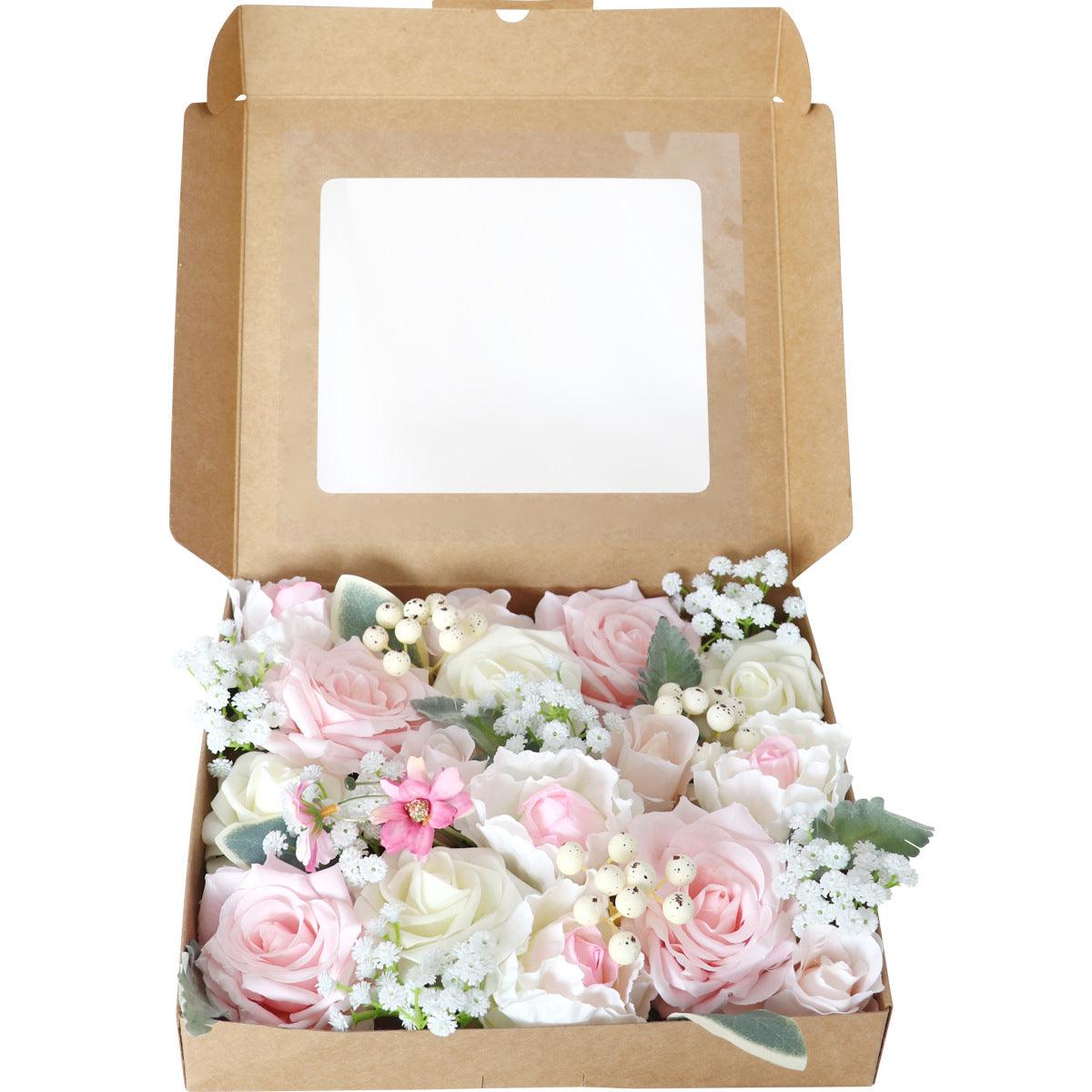 Simulation Flower Box Birthday Valentine's Day Day Gift Boxed Flowers Diy Wedding Bridal Bouquet