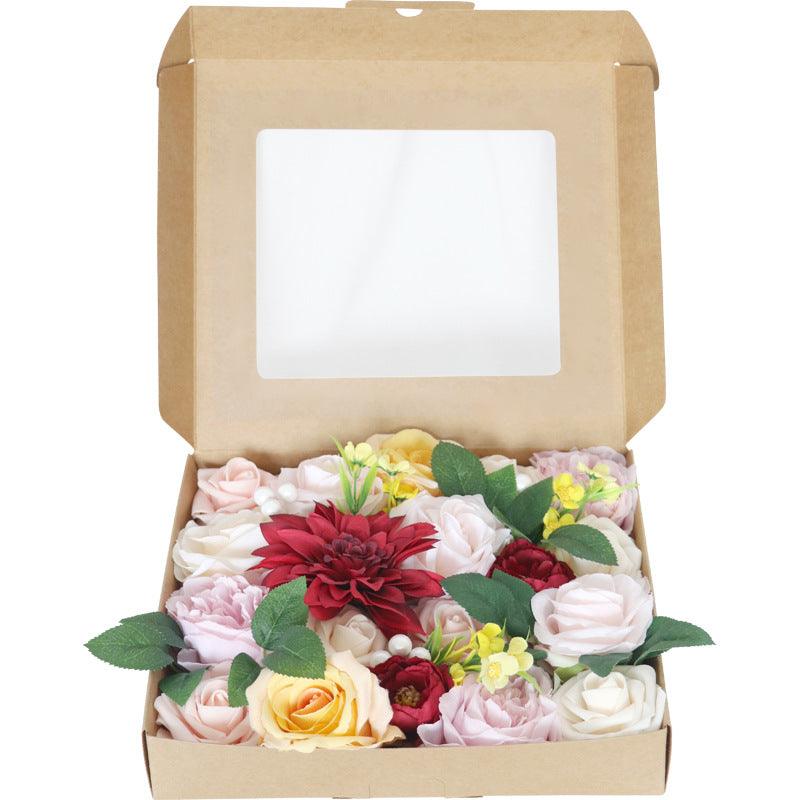 Europe and the United States wedding birthday party gift flower box simulation flowers boxed flowers Diy home bouquet