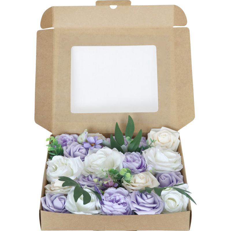 Simulation Flowers Boxed Flowers Valentine's Day Birthday Gift Flower Box Diy Wedding Bridal Bouquet