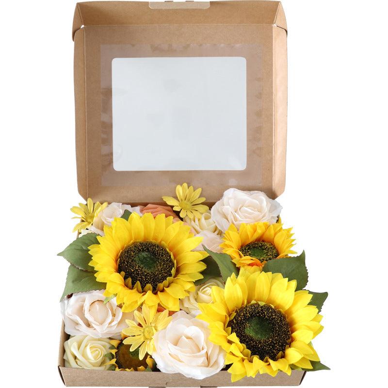 Simulation Sunflower Flower Box Spring Holiday Gift Boxed Flowers Mother's Day Birthday Diy