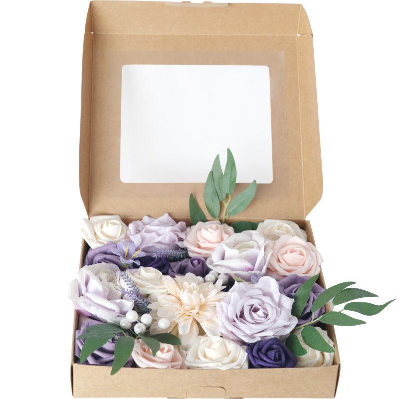 Simulation Flowers Boxed Flowers New Knot Birthday Wedding Accompaniment Gift Box Flowers Diy