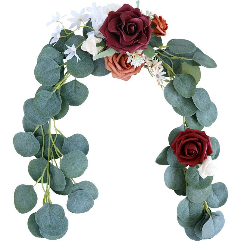 Simulated flower Eucalyptus rattan chair back flower wedding chair back flower decoration