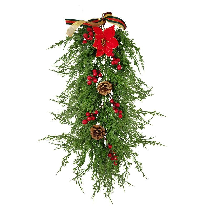 Simulation Christmas Door Decorations European and American Home Wall Decorations Greenery Pine Needle Christmas Hanging