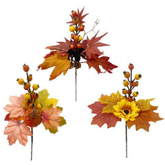 Simulated autumn silk cloth single branch maple leaf indoor green plant decoration