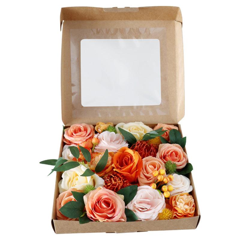 Simulation Silk Flowers Boxed Flowers Wedding Valentine's Day Diy Hand Bouquet Birthday Gift Box Flowers