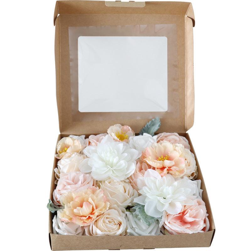 Simulation Rose Boxed Flowers Wedding Accompaniment Gifts Flower Box Diy Home Decoration Flowers