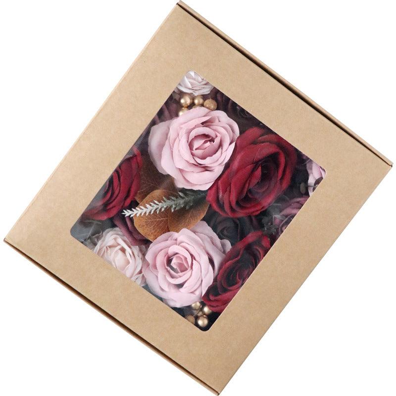 Simulation Flower Flower Box Wedding Birthday Fake Flower Gift Box DIY Home Flower Bouquet