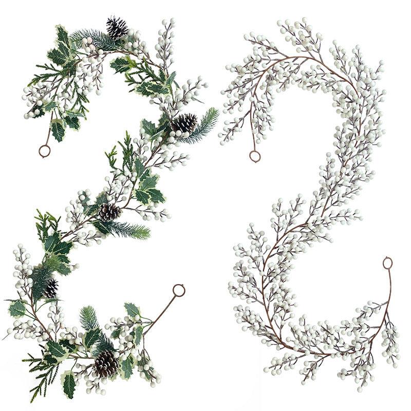 Simulation Christmas Rattan Pine Needles Red Pine Cones Pine Cones Indoor Greenery Decoration Wall Hangings