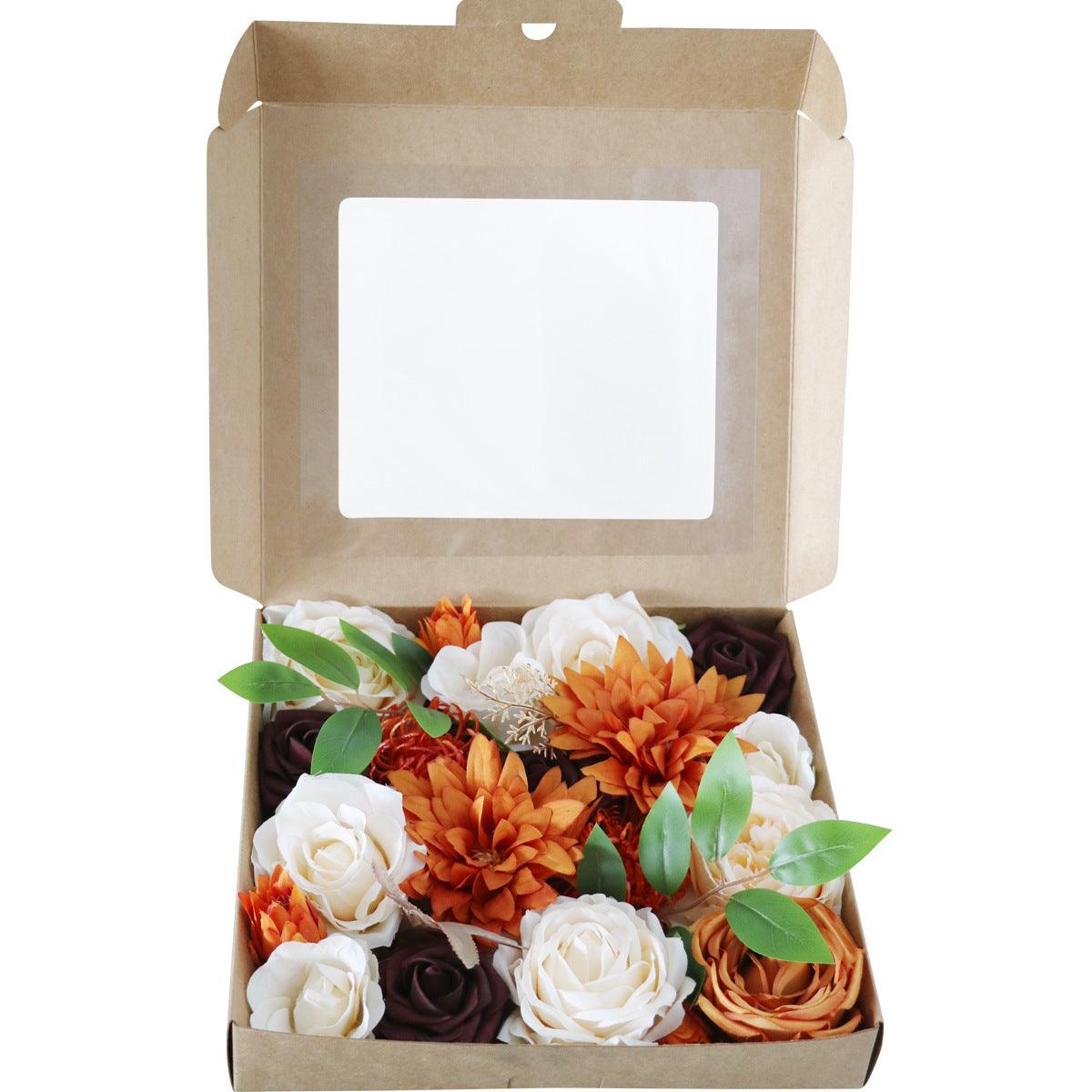 Boxed Flowers European Wedding Birthday Party Simulation Flowers Gift Box Valentine's Day Gift