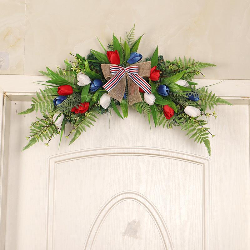 Independence Day decorative lintel artificial flower tulip door hanging