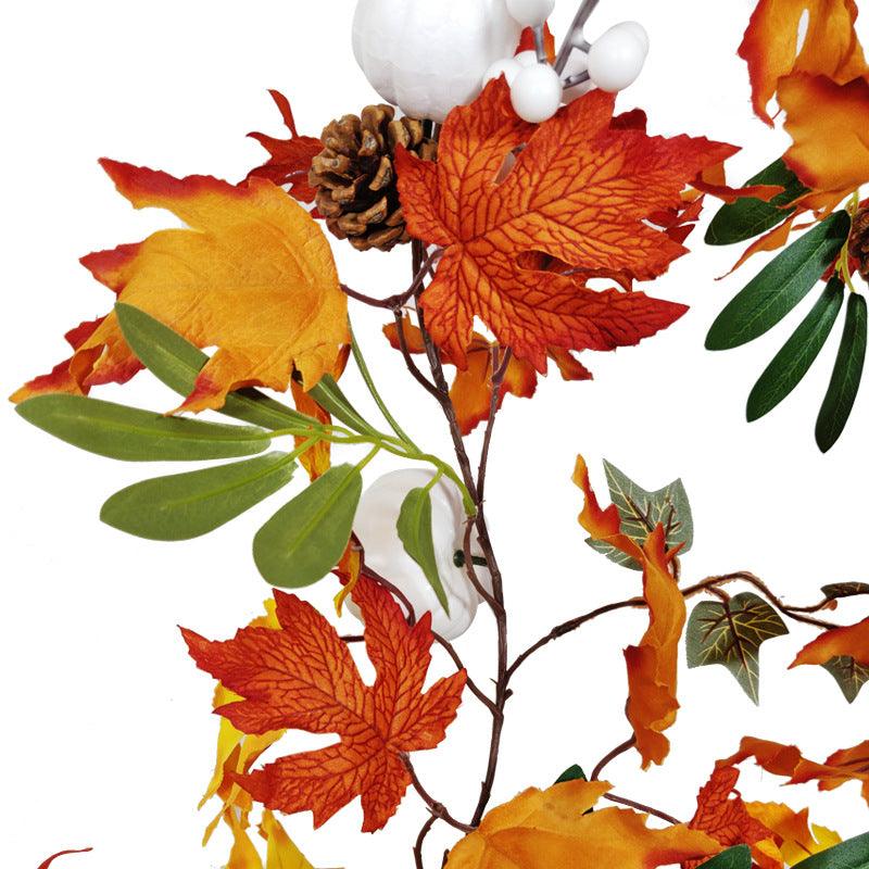 Halloween simulation pumpkin, pine fruit, maple leaf, vine