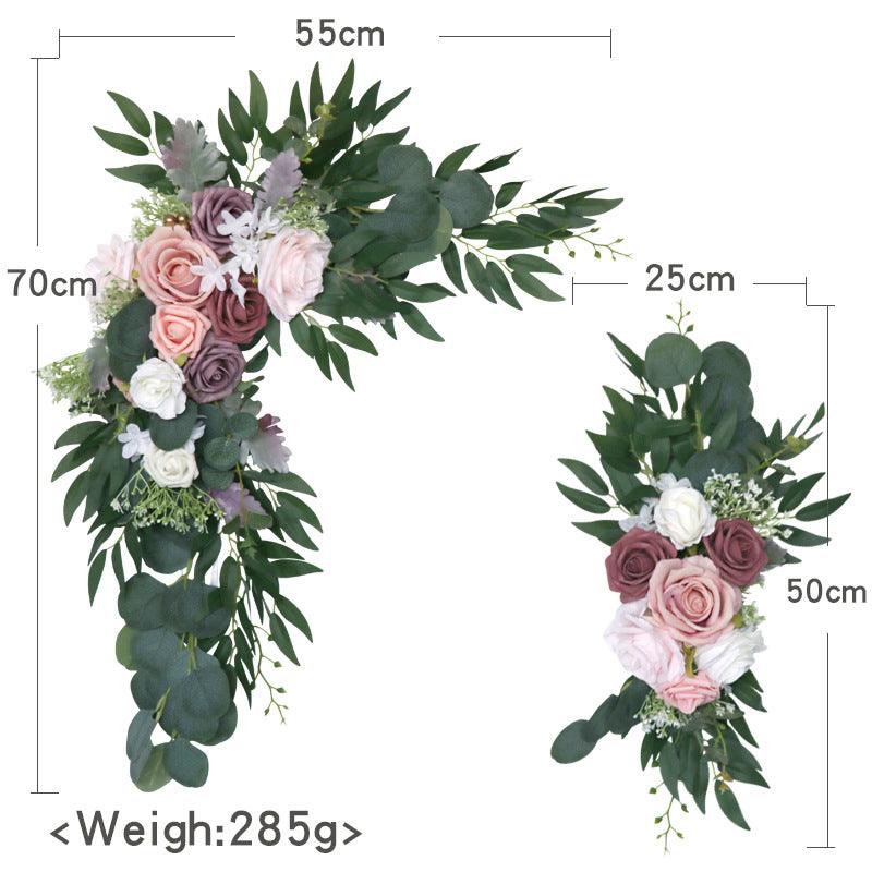 Dusty Rose Wedding Arch Hanging Corner Floral Decor