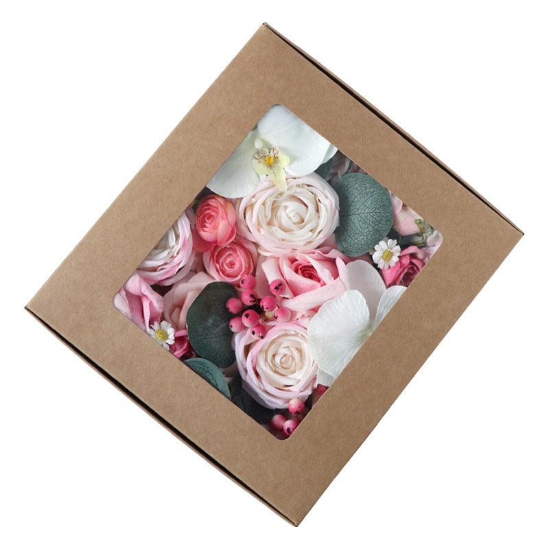 Simulation Boxed Flowers European Wedding Bridal Bouquet Diy Birthday Valentine's Day Gift Flower Box