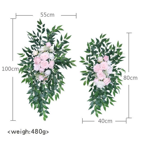 Pink Green Wedding Arch Corner Flower Decor