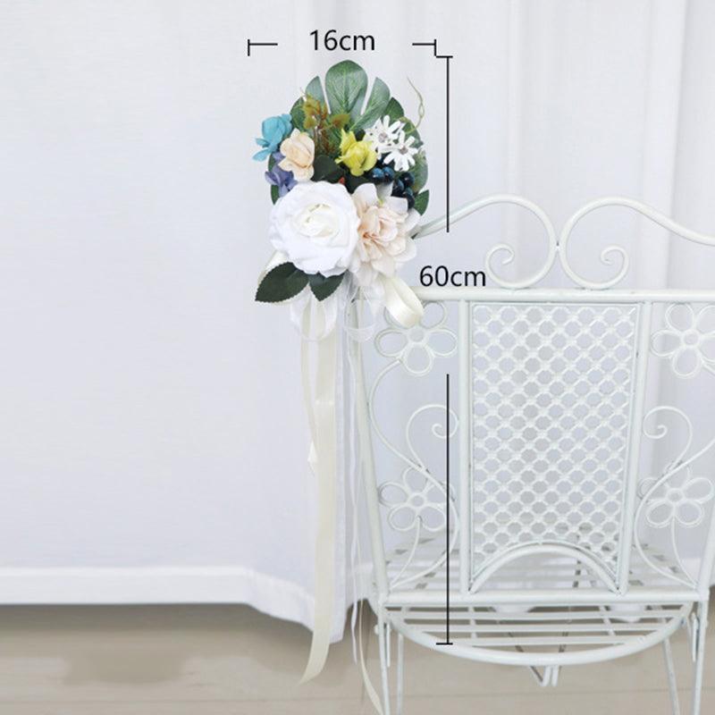 Simulated flower chair back flower wedding bouquet decoration