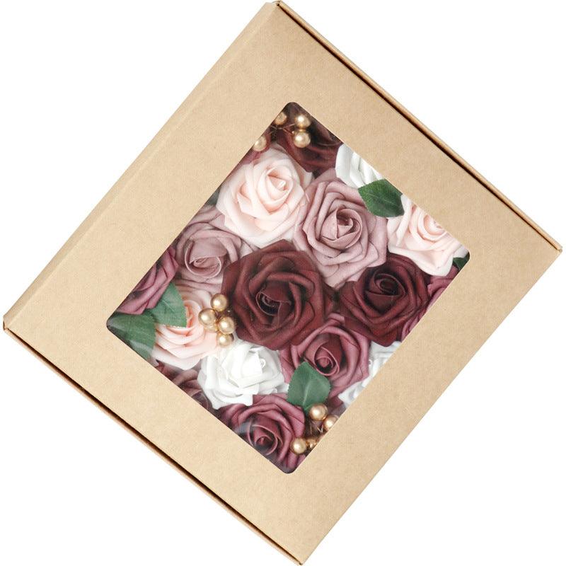 PE Rose Box Wedding Simulation Boxed Flowers Valentine's Day Birthday Gift Box Flowers Diy Home Flowers